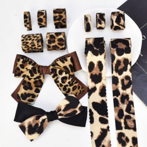 Custom Fashion Leopard Print Fabric Ribbons for Handmade Hair Bows and Headbands - Low MOQ Ready