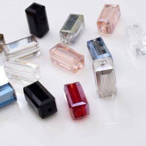 Custom 6-12mm Square Bar Crystal Glass Loose Beads for DIY Stringing Earrings - Export Ready