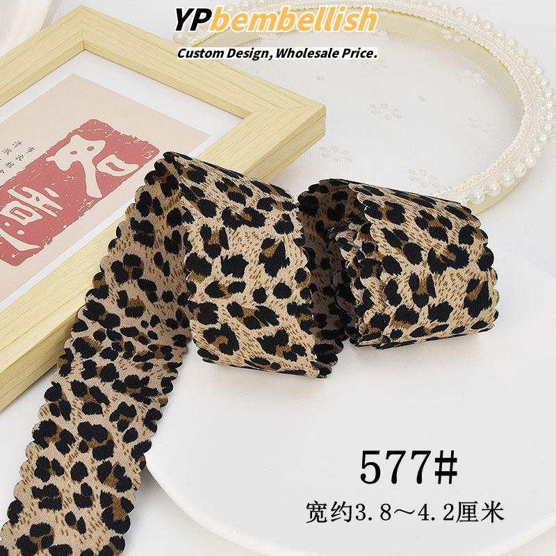 Custom Personalized Leopard Print Fabric Ribbon Webbing for DIY Hair Bows - Low MOQ Custom Personalized Leopard Print Fabric Ribbon Webbing for DIY Hair Bows - Low MOQ