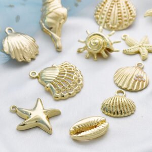 Custom Gold Ocean Series Alloy Accessory Charms for DIY Shell Earrings - End-to-End Sourcing Service