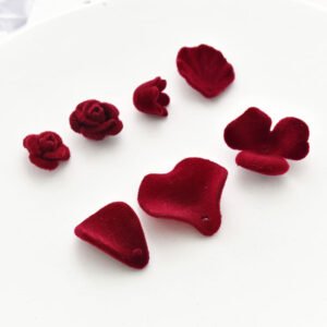 Custom Flocked Rose and Lily of the Valley Petal Flowers for DIY Hair Accessories - Flexible Terms