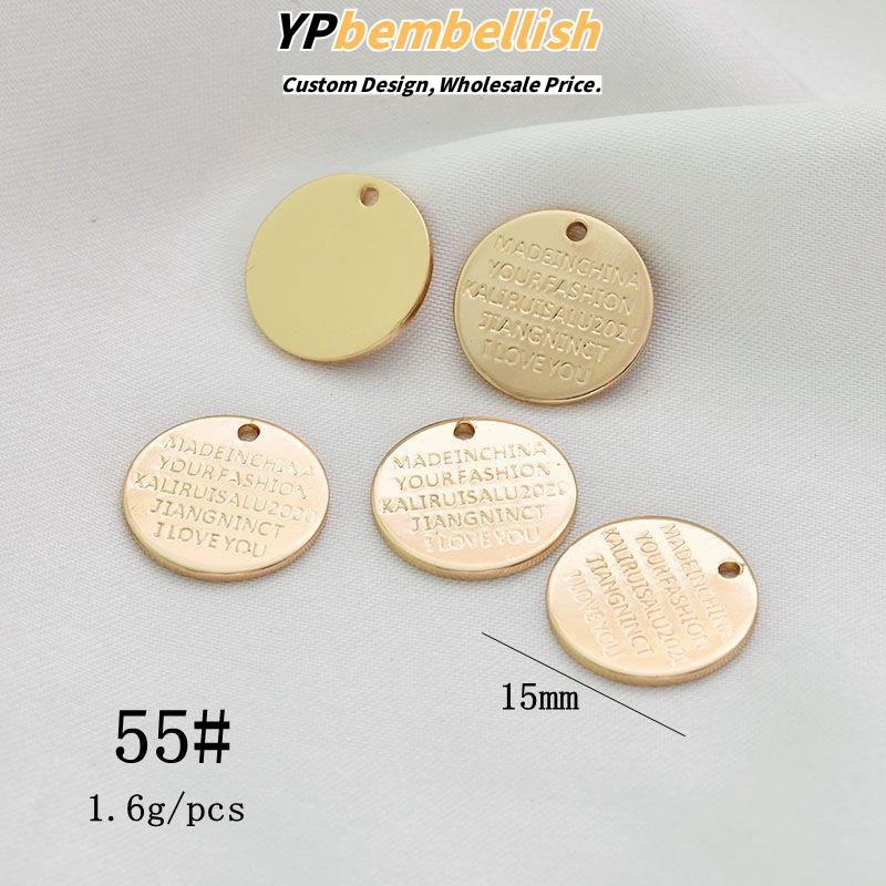 Wholesale Personalized Copper Base Heart-Shaped Charms with Engraved Letters for Handmade Accessories - MOQ Friendly