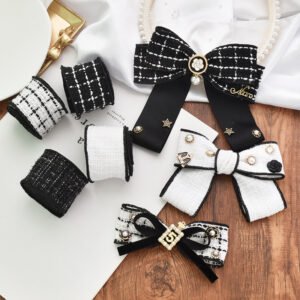 Custom Black White Hemmed Plaid Fabric Ribbons for DIY Hair Bows - End-to-End Sourcing Service