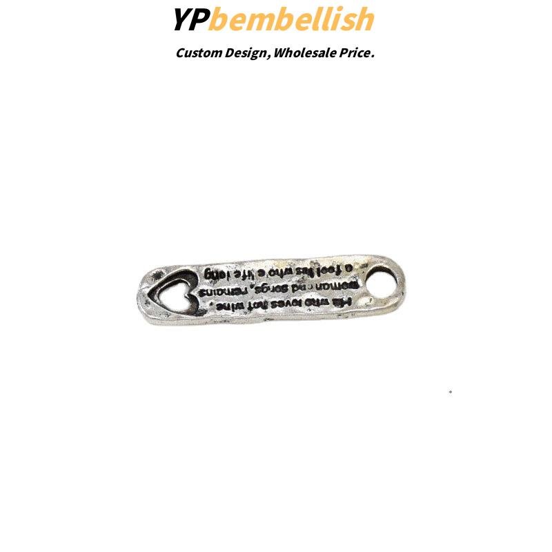 Custom Vintage Korean Matte Silver Alloy Pendant Badges for DIY Hair Clips - OEM Available