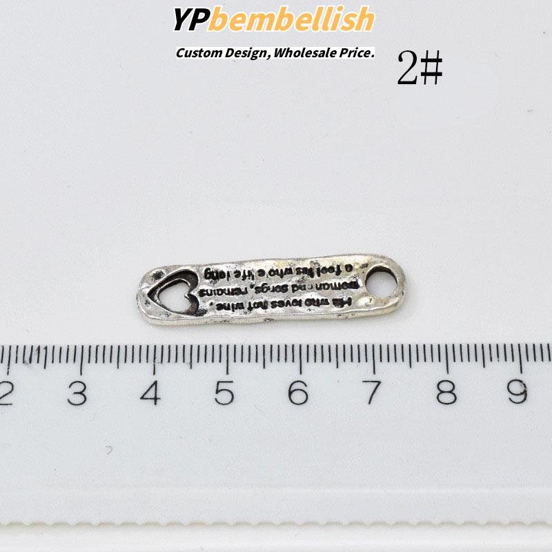Custom Vintage Korean Matte Silver Alloy Pendant Badges for DIY Hair Clips - OEM Available
