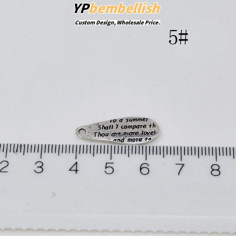 Custom Vintage Korean Matte Silver Alloy Pendant Badges for DIY Hair Clips - OEM Available