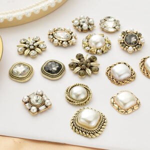 Custom Pearl Rhinestone Retro Alloy Accessories for Handmade DIY Hair Clips - Private Label