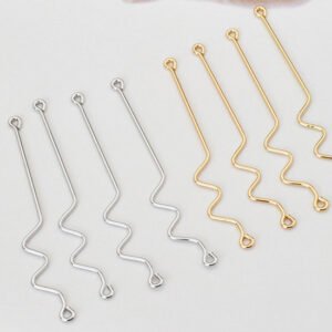 Custom Electroplated Copper Arc Line Connecting Rods for DIY Long Earrings - Low MOQ