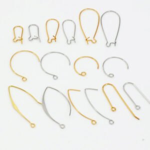 Custom Simple 18K Gold Plated Pure Copper Buckle Ear Hooks for DIY Earrings - Wholesale Factory