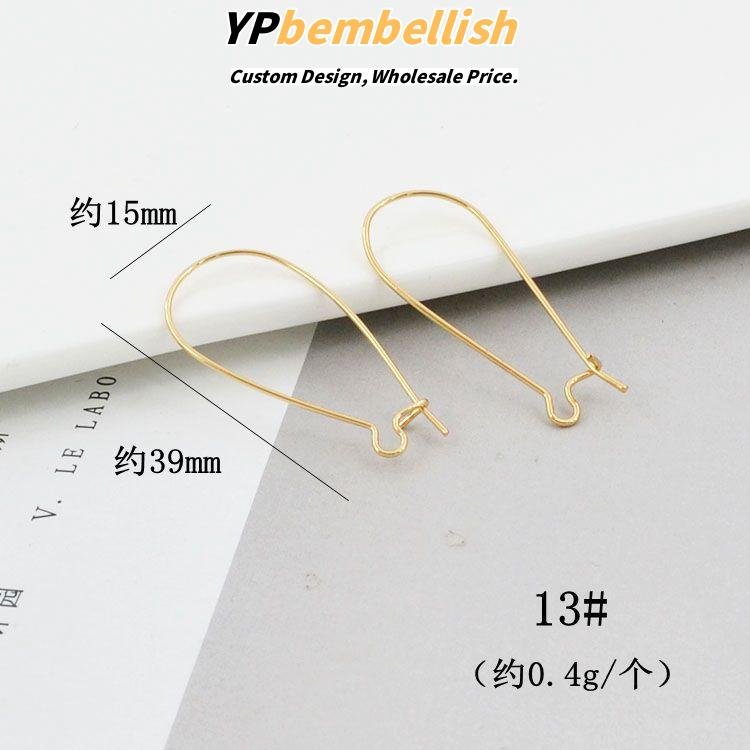 Custom Simple 18K Gold Plated Pure Copper Buckle Ear Hooks for DIY Earrings - Wholesale Factory