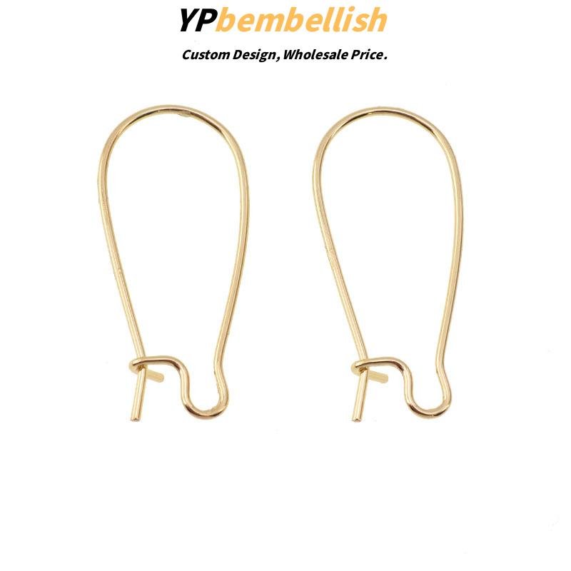 Custom Simple 18K Gold Plated Pure Copper Buckle Ear Hooks for DIY Earrings - Wholesale Factory
