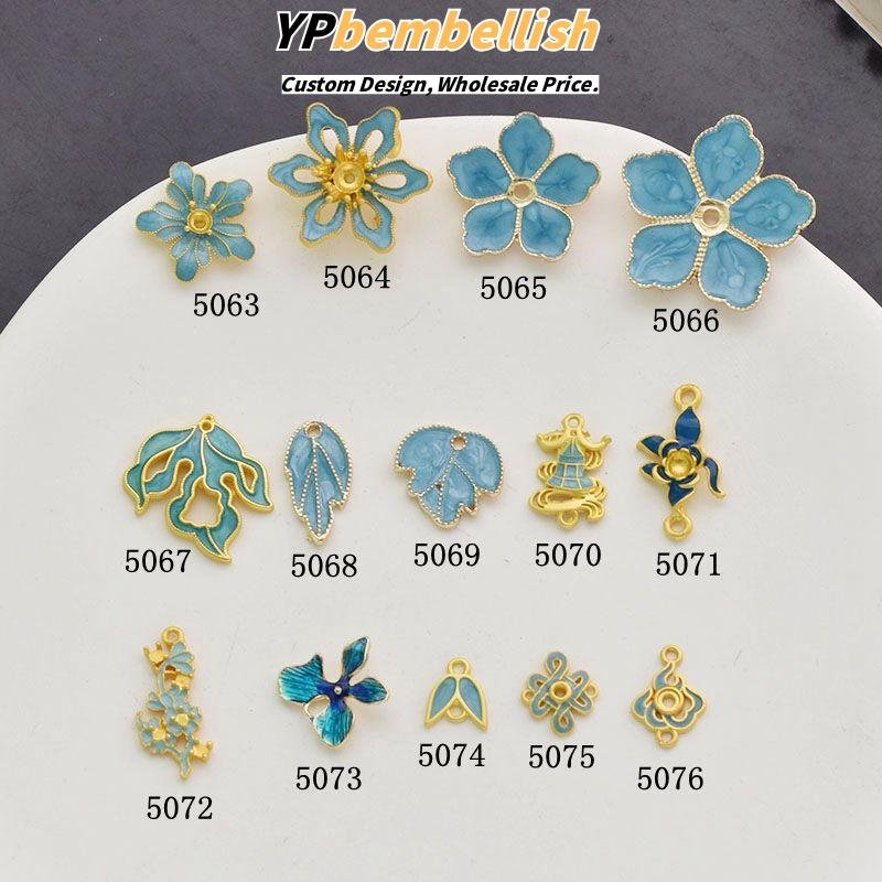 Wholesale Retro Enamel Alloy Floral Knot Accessories for Handmade Hair Ornaments - Direct Supplier