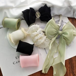 Custom Wave-Edge Gauze Silk Ribbons for Super Large DIY Hair Bows - Scalable Orders