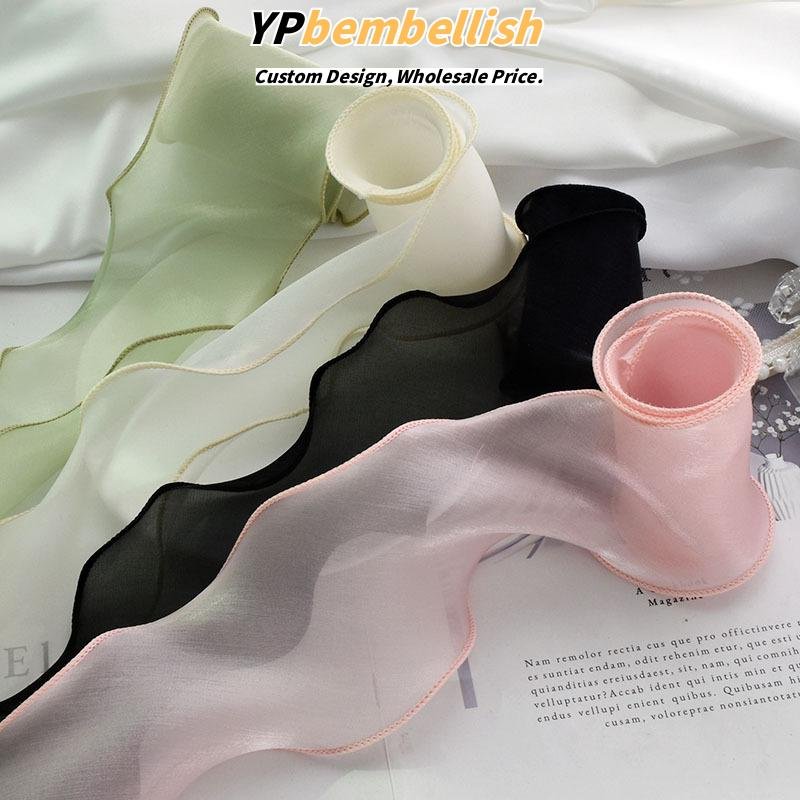 Custom Wave-Edge Gauze Silk Ribbons for Super Large DIY Hair Bows - Scalable Orders