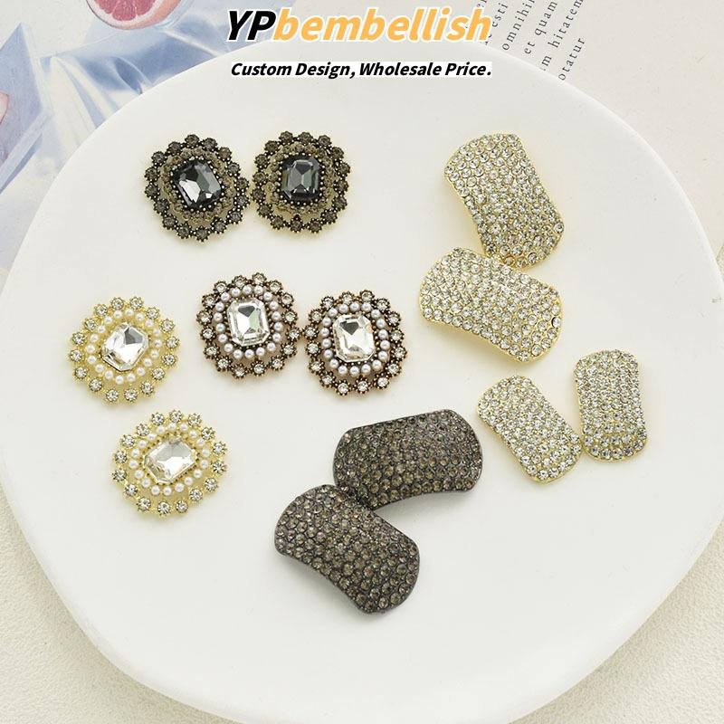 Wholesale Vintage Gemmed Pearl Alloy Buckles and Plates for Handmade Hair Ornaments - Dropshipping Available Worldwide