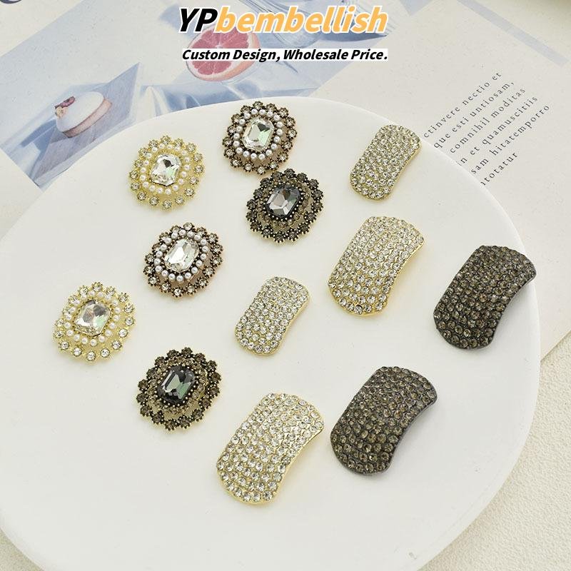 Wholesale Vintage Gemmed Pearl Alloy Buckles and Plates for Handmade Hair Ornaments - Dropshipping Available Worldwide