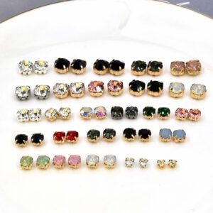 Custom Rock Crystal Gold Silver Base Colorful Claw Rhinestones for DIY Hair Bows - Direct Supplier